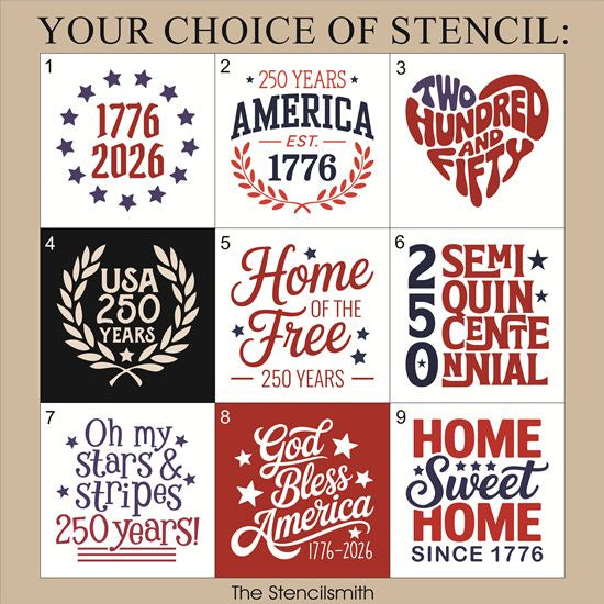 10386 250th Anniversary Mini Stencils - The Stencilsmith