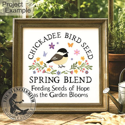 10394 Chickadee Bird Seed Stencil - The Stencilsmith