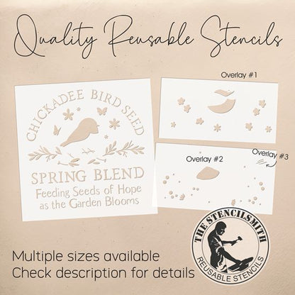 10394 Chickadee Bird Seed Stencil - The Stencilsmith