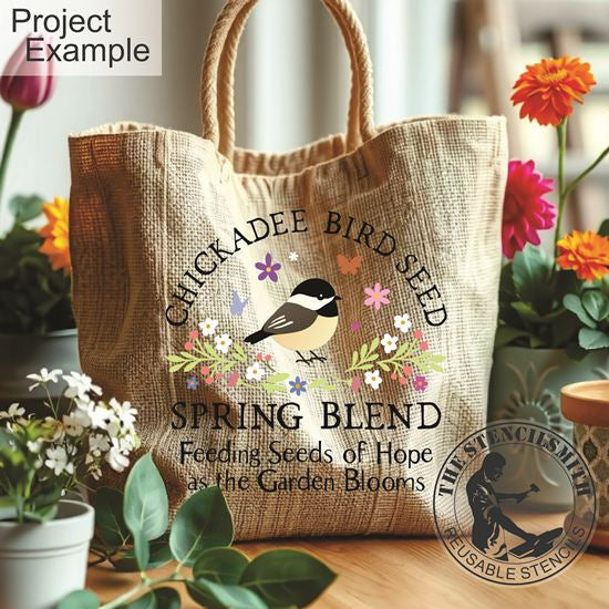 10394 Chickadee Bird Seed Stencil - The Stencilsmith