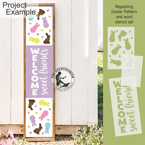 10403 Welcome Sweet Friends Pattern Stencil Set - The Stencilsmith