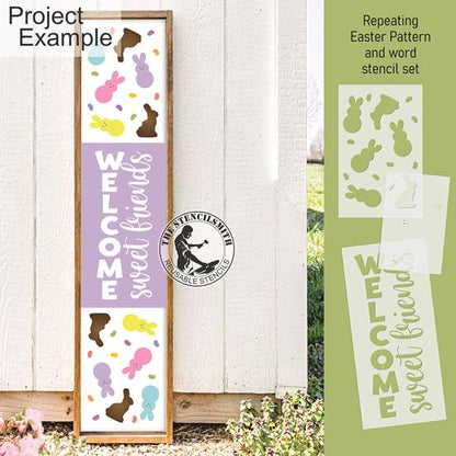 10403 Welcome Sweet Friends Pattern Stencil Set - The Stencilsmith