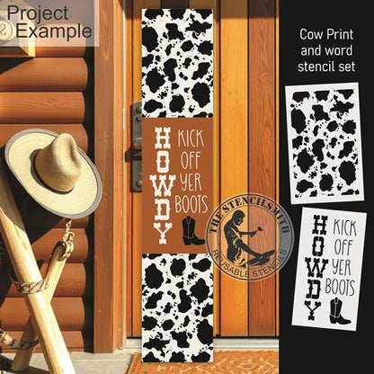 10406 Howdy Kick Off Yer Boots Stencil Set - The Stencilsmith