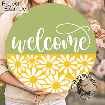 10408 Welcome Daisy Stencil - The Stencilsmith