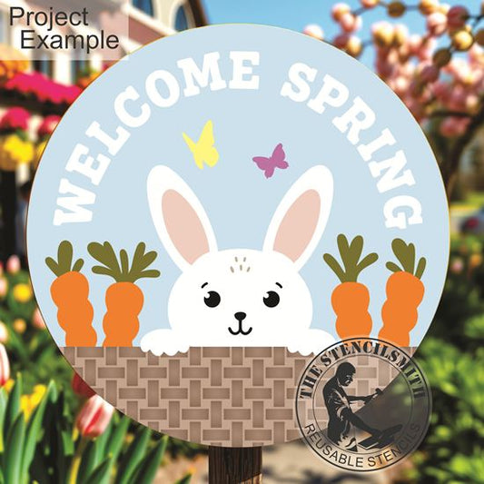 10409 Welcome Spring Bunny Stencil - The Stencilsmith