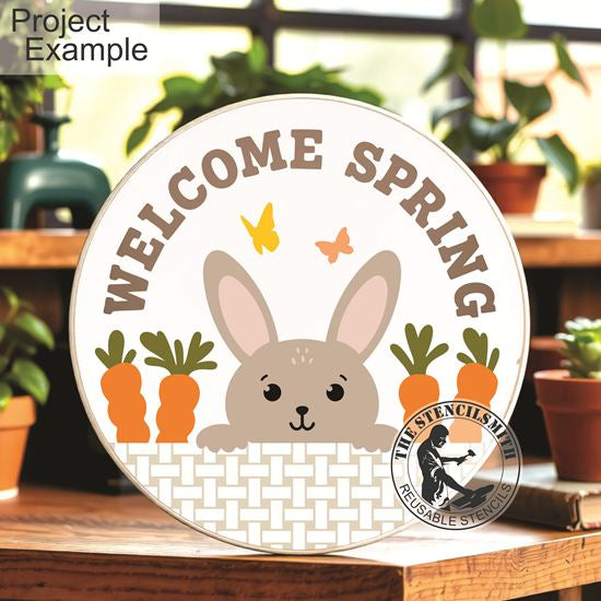 10409 Welcome Spring Bunny Stencil - The Stencilsmith