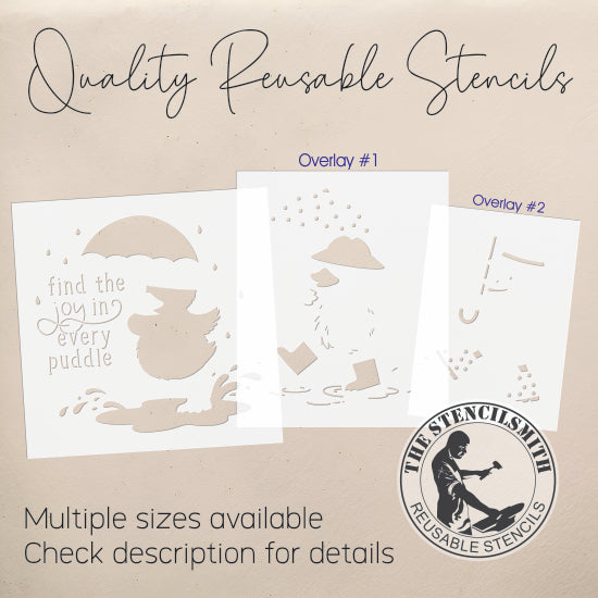 10415 Find The Joy In Every Puddle Stencil - The Stencilsmith