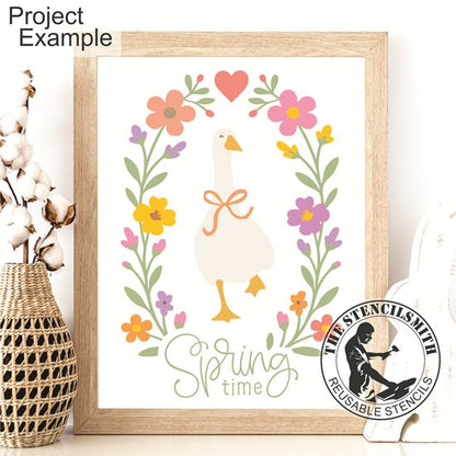 10418 Springtime Goose Stencil - The Stencilsmith