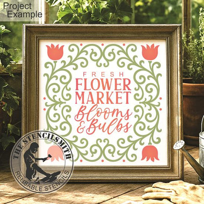 10424 Flower Market Stencil - The Stencilsmith