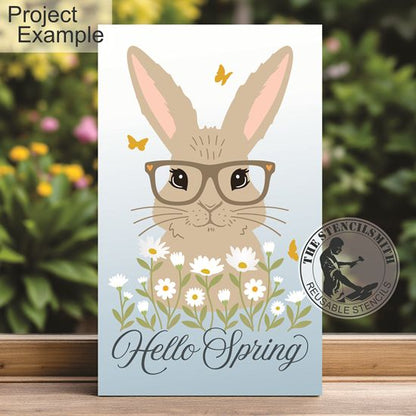 10423 Hello Spring Bunny Stencil - The Stencilsmith