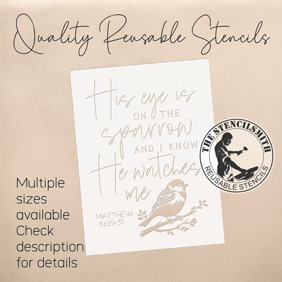 10427 His Eye Is On The Sparrow Stencil - The Stencilsmith
