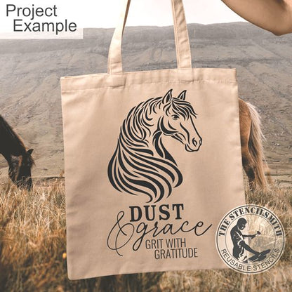 10431 Dust And Grace Horse Stencil - The Stencilsmith