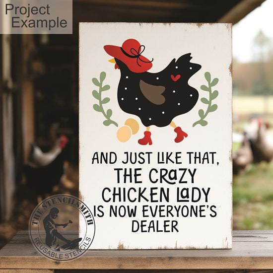 10434 Chicken Lady Egg Dealer Stencil - The Stencilsmith