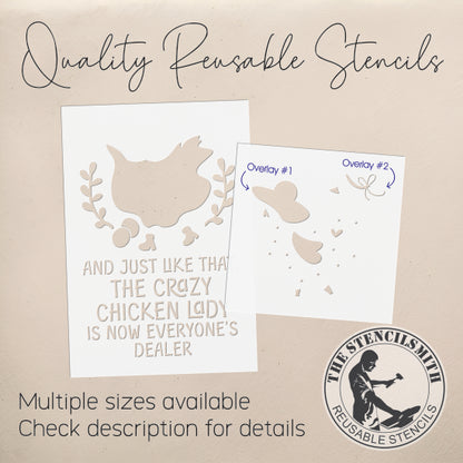 10434 Chicken Lady Egg Dealer Stencil - The Stencilsmith
