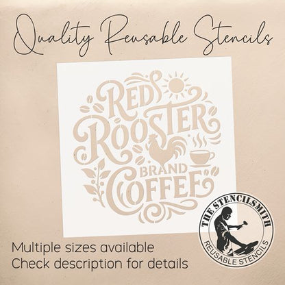 10443 Red Rooster Brand Coffee Stencil - The Stencilsmith