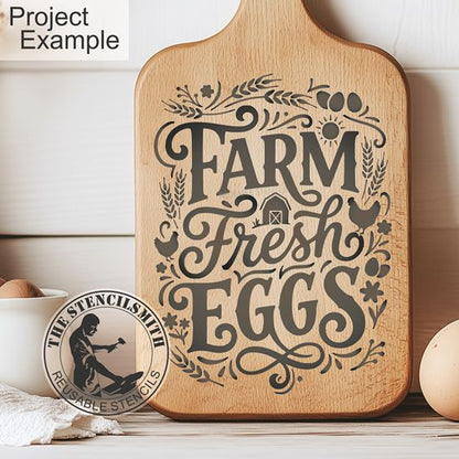 10444 Farm Fresh Eggs Stencil - The Stencilsmith