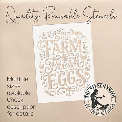 10444 Farm Fresh Eggs Stencil - The Stencilsmith