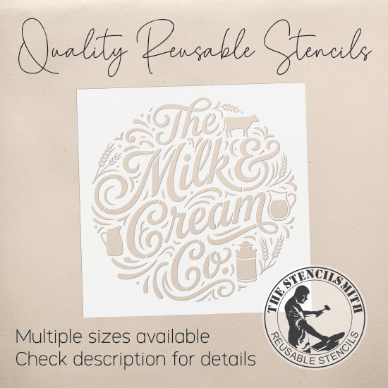 10446 The Milk & Cream Co. Stencil - The Stencilsmith