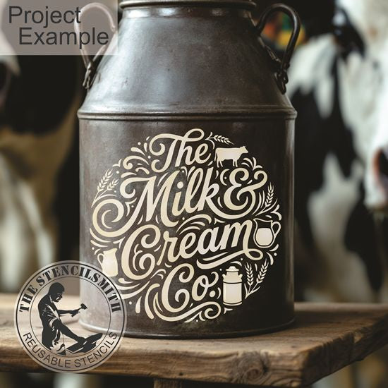 10446 The Milk & Cream Co. Stencil - The Stencilsmith