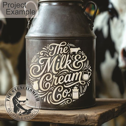 10446 The Milk & Cream Co. Stencil - The Stencilsmith