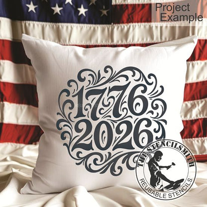10454 Vintage 1776 - 2026 Stencil - The Stencilsmith