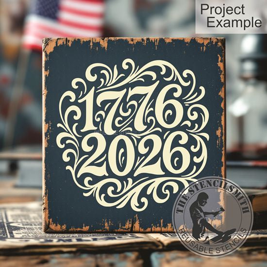 10454 Vintage 1776 - 2026 Stencil - The Stencilsmith