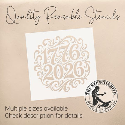 10454 Vintage 1776 - 2026 Stencil - The Stencilsmith