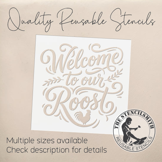 10457 Welcome To Our Roost Stencil - The Stencilsmith