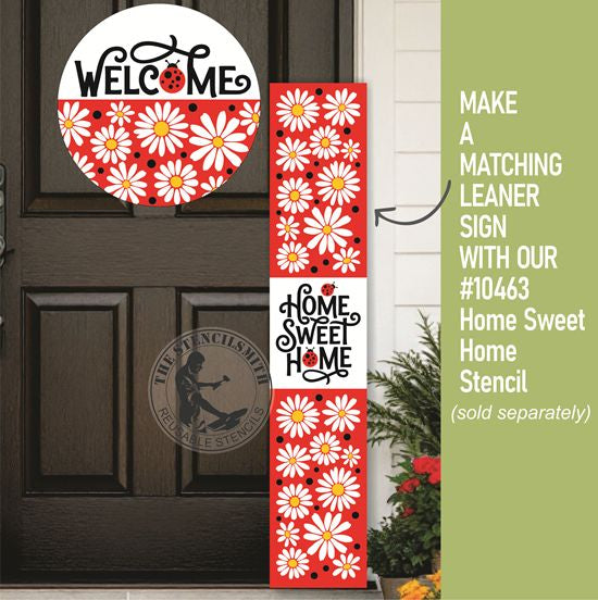 10464 Welcome Ladybug Daisy Stencil - The Stencilsmith