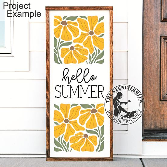 10465 Hello Summer Floral Stencil - The Stencilsmith
