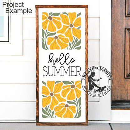 10465 Hello Summer Floral Stencil - The Stencilsmith