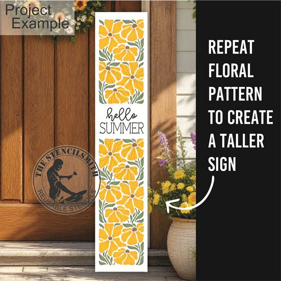 10465 Hello Summer Floral Stencil - The Stencilsmith