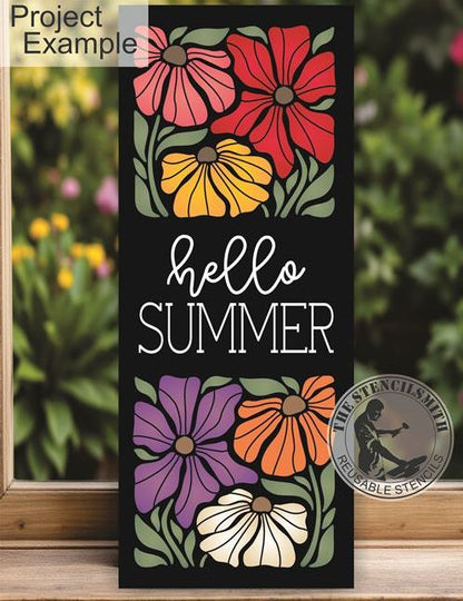 10465 Hello Summer Floral Stencil - The Stencilsmith