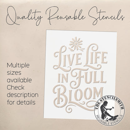 10471 Live Life In Full Bloom Stencil - The Stencilsmith