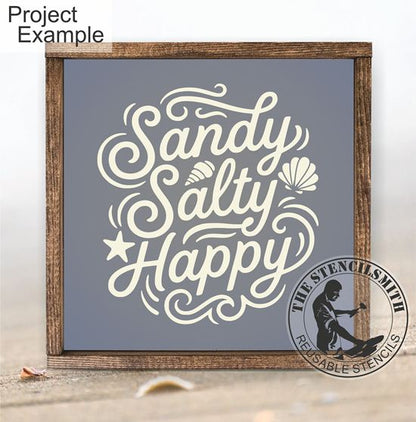 10480 Sandy Salty Happy Stencil - The Stencilsmith