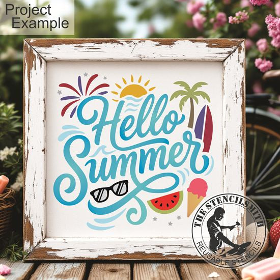 10481 Hello Summer Stencil - The Stencilsmith