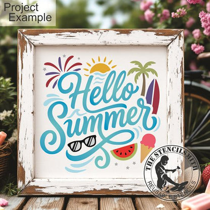 10481 Hello Summer Stencil - The Stencilsmith