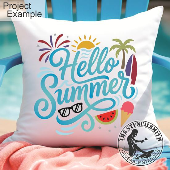10481 Hello Summer Stencil - The Stencilsmith