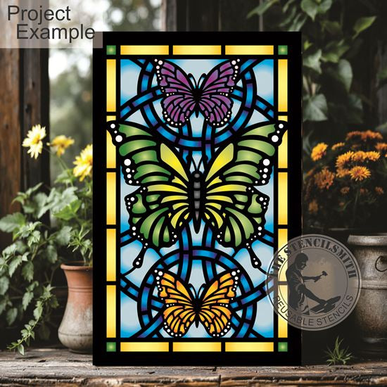10491 Butterfly Stained Glass Stencil - The Stencilsmith
