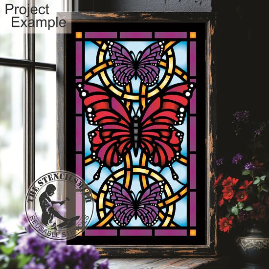 10491 Butterfly Stained Glass Stencil - The Stencilsmith