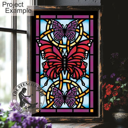 10491 Butterfly Stained Glass Stencil - The Stencilsmith