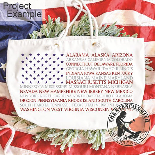 10466 State Names Flag Stencil - The Stencilsmith