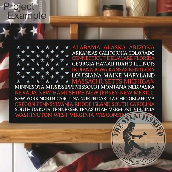 10466 State Names Flag Stencil - The Stencilsmith