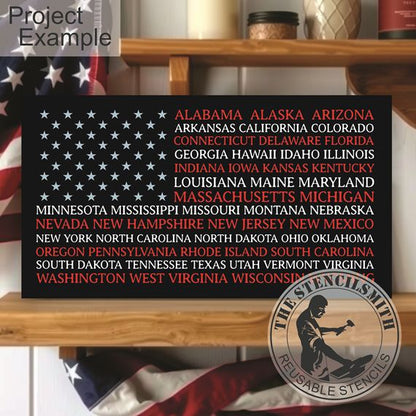10466 State Names Flag Stencil - The Stencilsmith