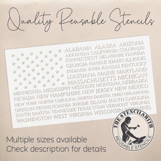 10494 State Names Flag Stencil - The Stencilsmith