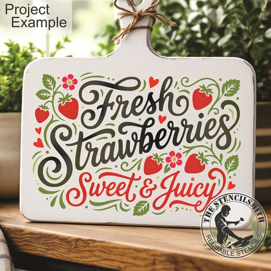 10497 Fresh Strawberries Stencil - The Stencilsmith