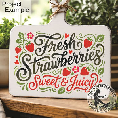 10497 Fresh Strawberries Stencil - The Stencilsmith
