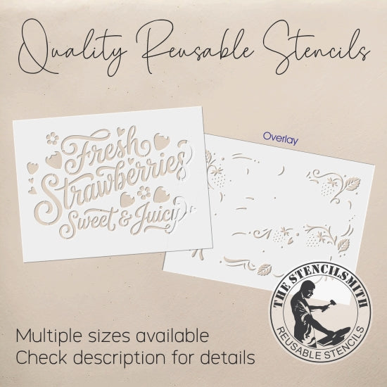 10497 Fresh Strawberries Stencil - The Stencilsmith