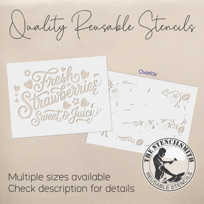 10497 Fresh Strawberries Stencil - The Stencilsmith