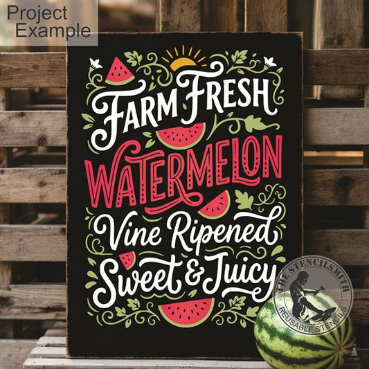1049 Farm Fresh Watermelon Stencil - The Stencilsmith